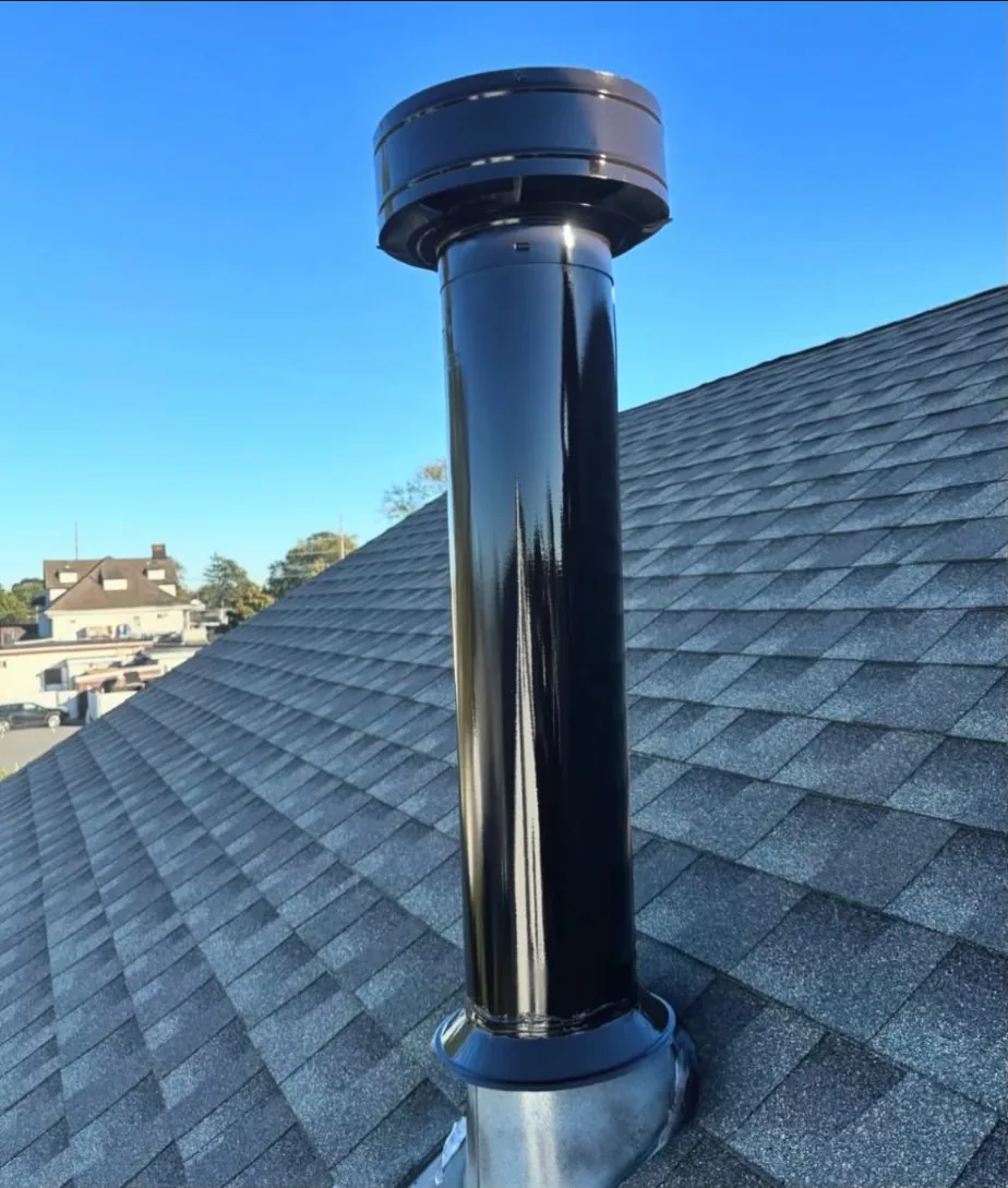 Restored flue pipe after coating