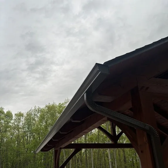 Millstone Pavilion Gutter Install: Color-Matched 5-Inch K-Style Aluminum