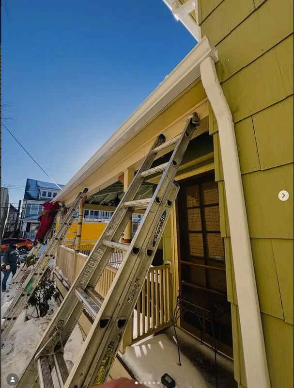 White gutter install on Ocean Grove home