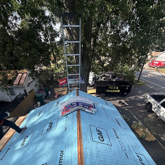 Toms River Roof Replacement: Rotted Decking Out, GAF Timberline HDZ Charcoal On, Plus a New Flat Roof and Garage